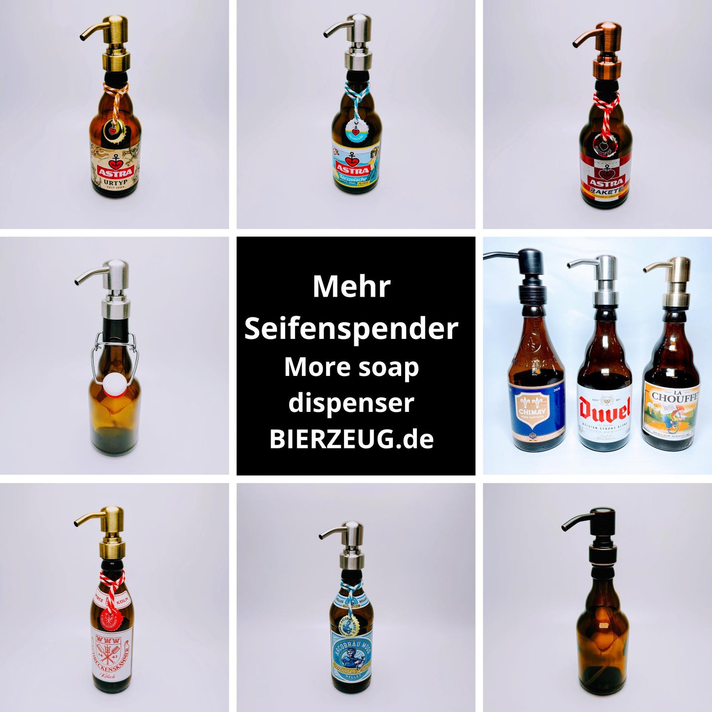 Crafbier-Seifenspender “Schaumkrone“ | Handgemachte & nachfüllbare Seifenspender aus Craftbeer-Flaschen | Upcycling Geschenk für Bier-Fans