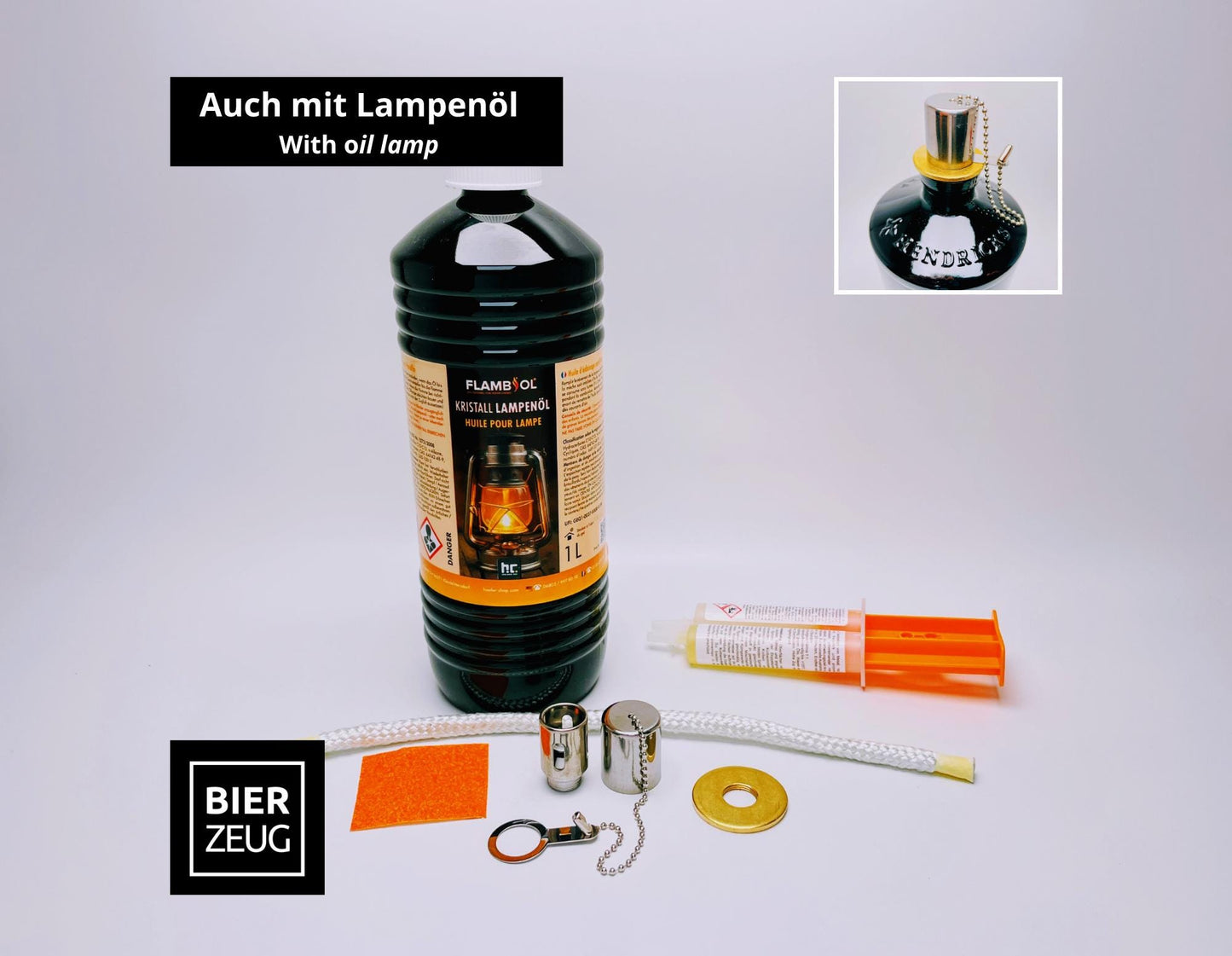 DIY Öllampen-Bausatz für Flaschen-Upcycling | Komplettset mit Kleber & Anleitung | Verwandle deine Lieblings-Flaschen in Öllampen