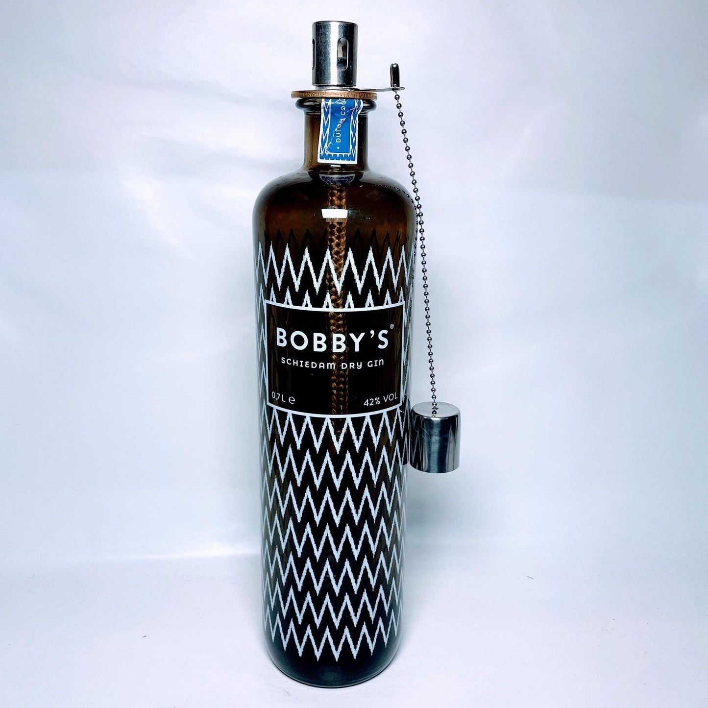 SALE: Upcycling Öllampen - Windlicht, Gartenfackel aus Gin, Rum und Whisky Flaschen - Reduziert