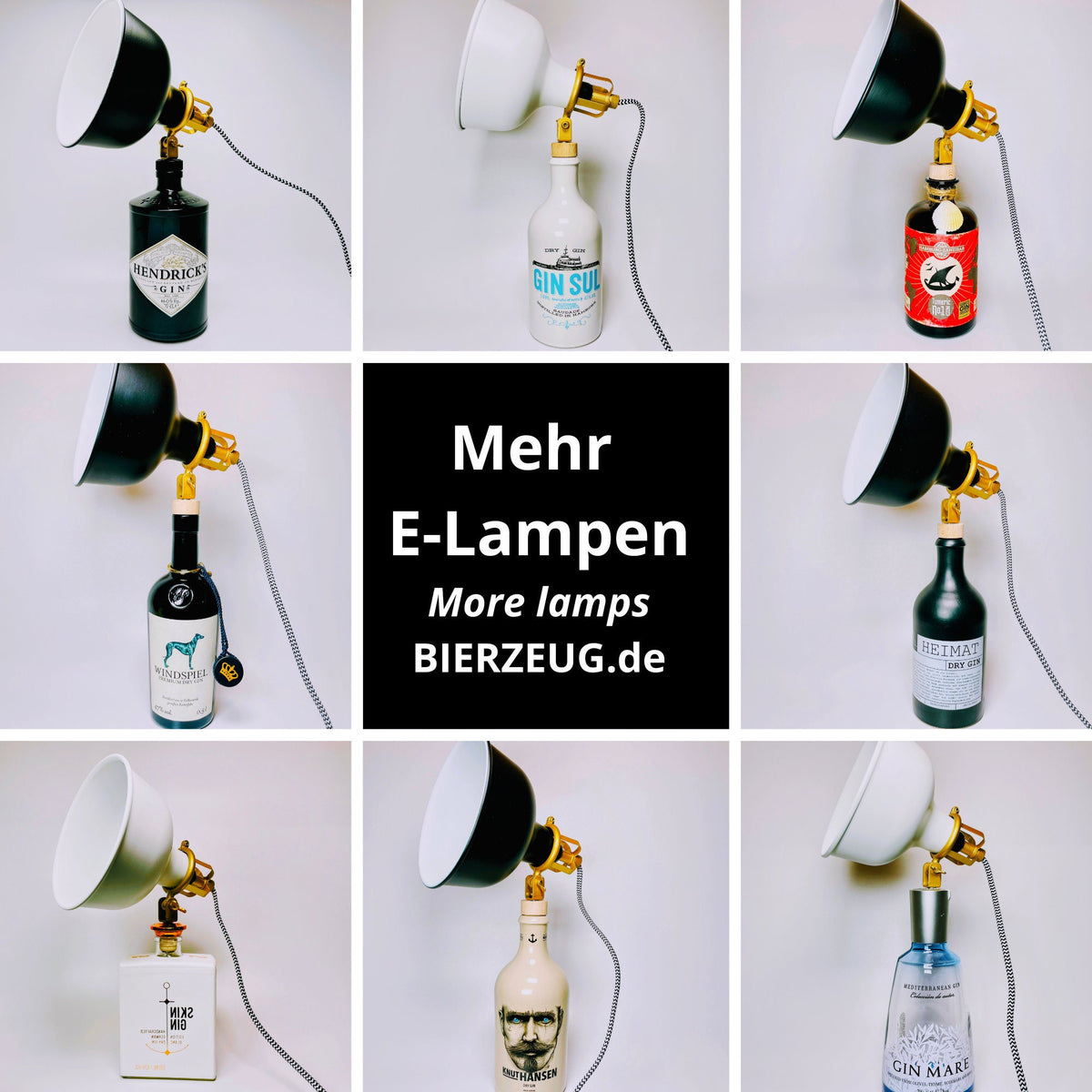Windspiel Gin Vintage-Lampe | Handgemachte Upcycling Tischlampe aus Windspiel Gin | Einzigartige Geschenkidee | Deko-Licht | Windhund Eifel