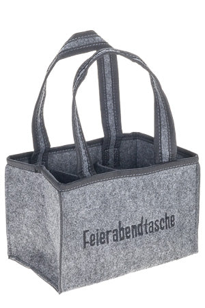 Flaschenträger “HopfenShopper” aus Filz für 6 Flaschen | Männerhandtasche Flaschentasche Sixpack für 6 Bierflaschen | 23 x 14 x 15cm