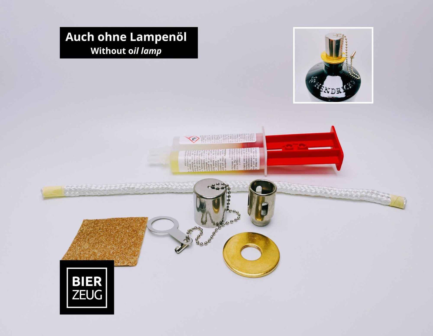 DIY Öllampen-Bausatz für Flaschen-Upcycling | Komplettset mit Kleber, Anleitung & Lampenöl | Verwandle deine Lieblings-Flaschen in Öllampen