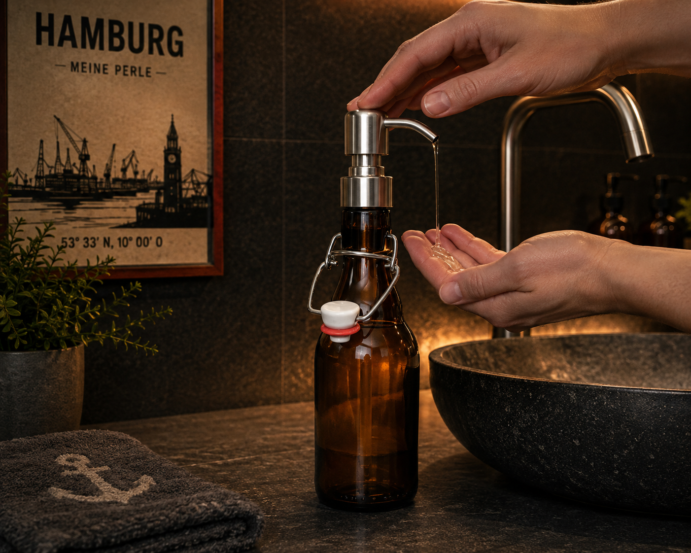 Swing Top Bottle Oil Lamp "Hoop Burner" | Handmade Oil Lamp from Beer Bottles | Ideal for Garden & Balcony | Perfect Beer Lover Gift