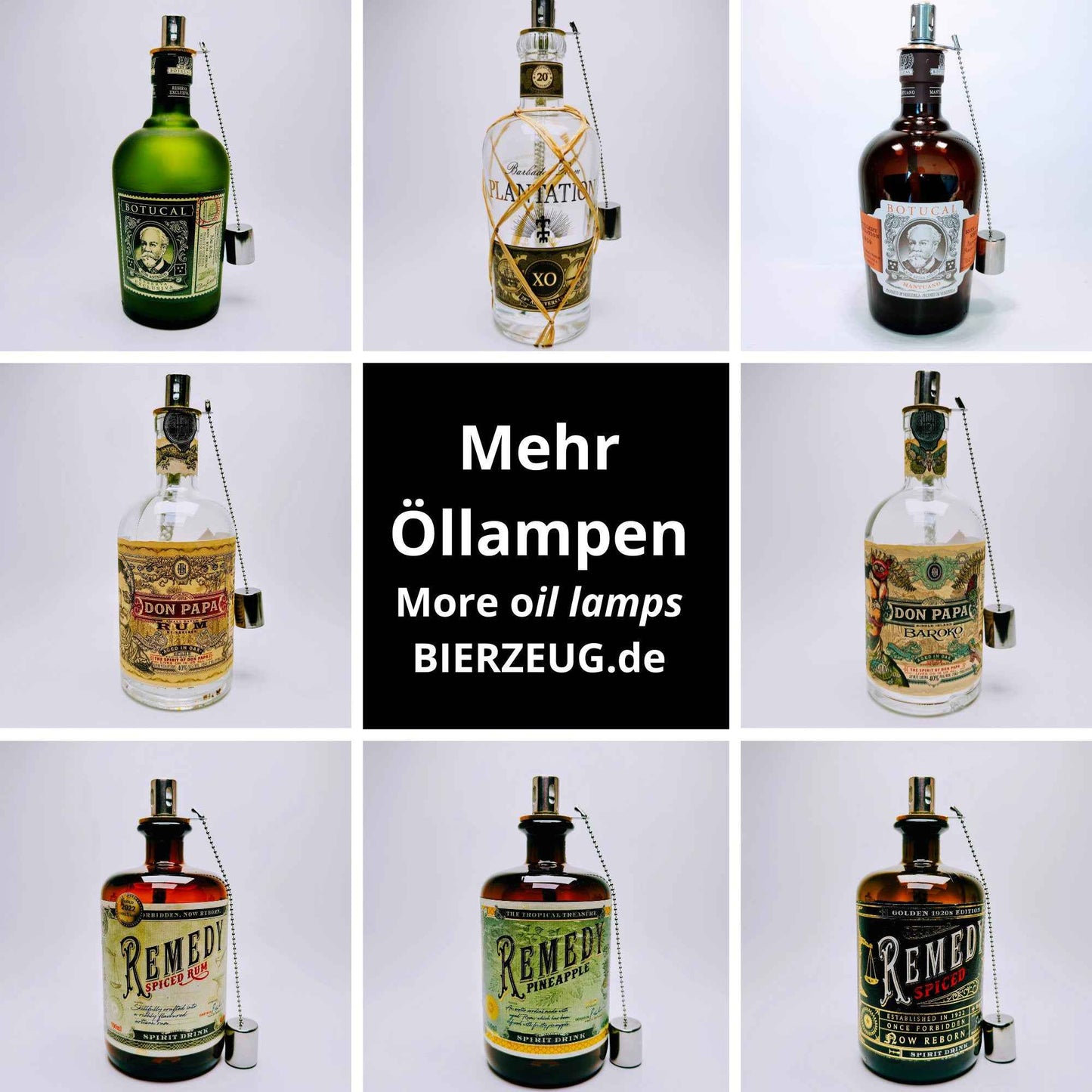 Rum-Öllampe ”Remedy” | Handgemachte Öllampe aus Remedy Rum-Flaschen | Upcycling | Handgemacht | Individuell | Geschenk | Deko | H: 21cm