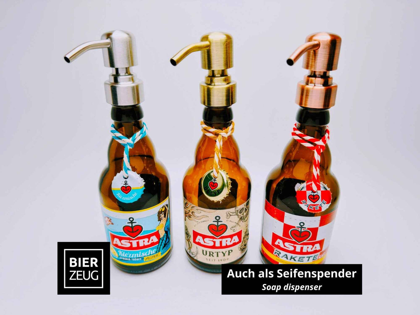 Astra-Öllampe "Hamburger Nachtlicht" | Handgemachte Öllampen aus Astra Bier-Flaschen | Upcycling Geschenk für Hamburg St. Pauli-Fans