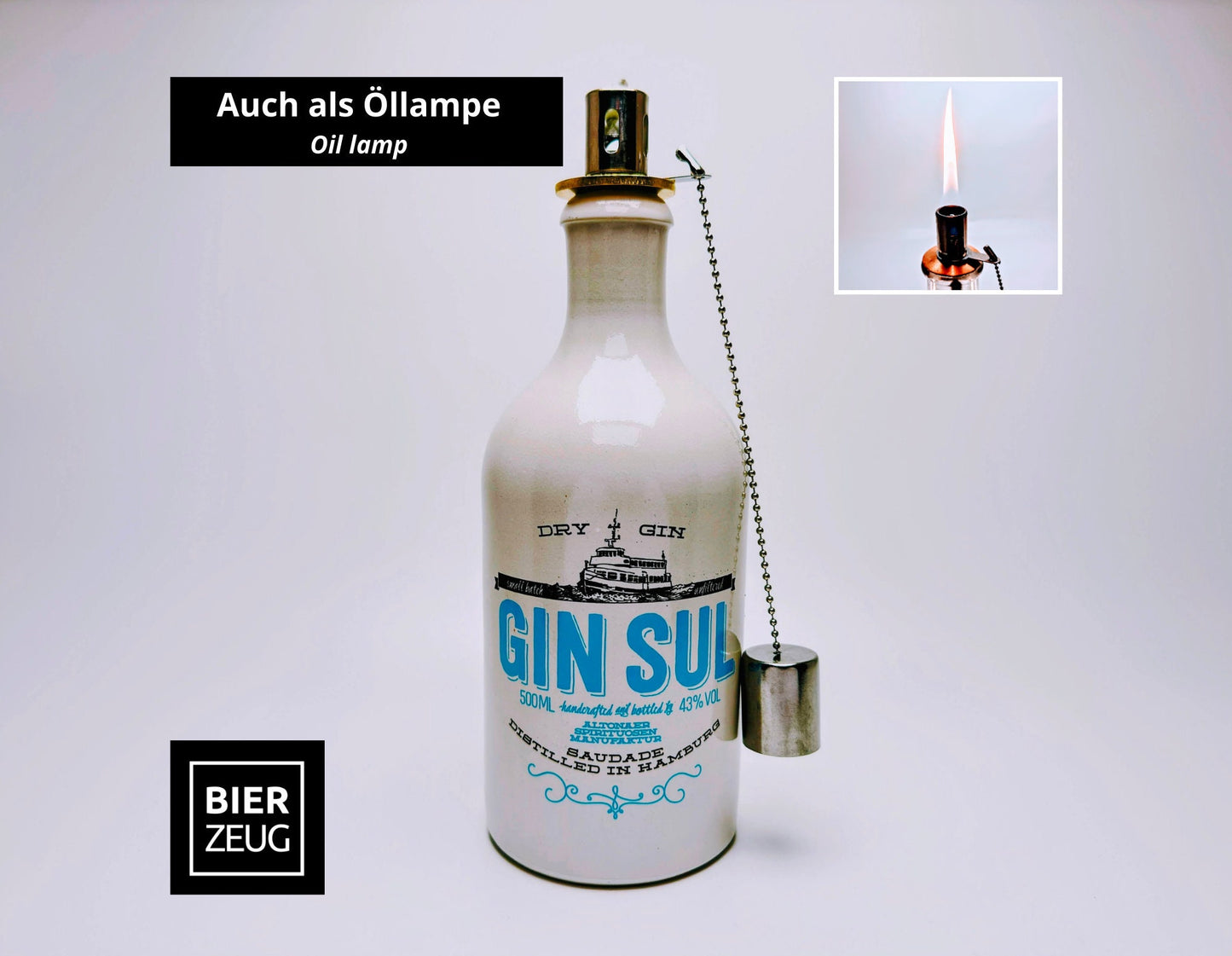 Gin Sul Seifenspender “SulSpender” | Upcycling Pumpspender aus Gin Sul Flasche | Nachfüllbar | Deko Bad Geschenk Hamburg | 500ml - H:27cm
