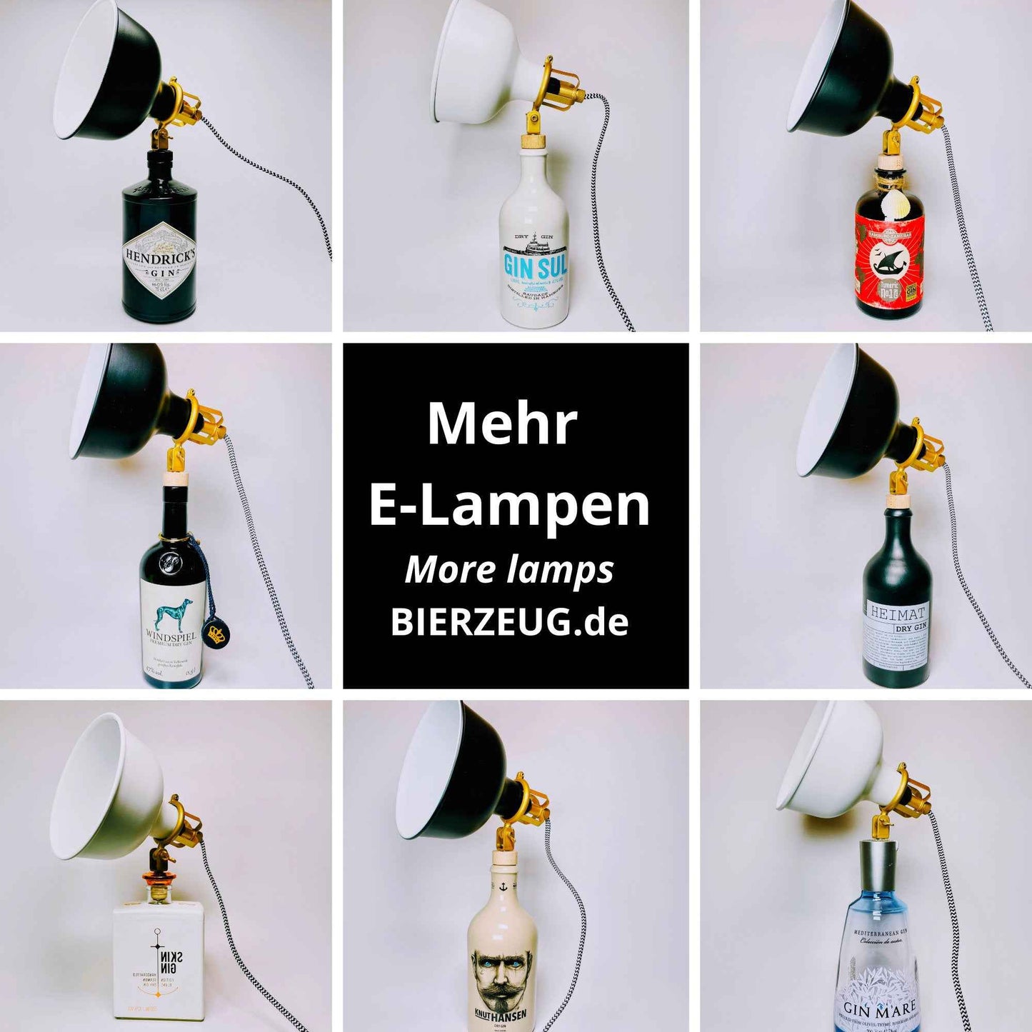 Gunpowder Gin Vintage-Lampe | Handgemachte nachhaltige Tischlampe aus Gunpowder Gin | Einzigartige Geschenkidee | Deko-Licht | Upcycling