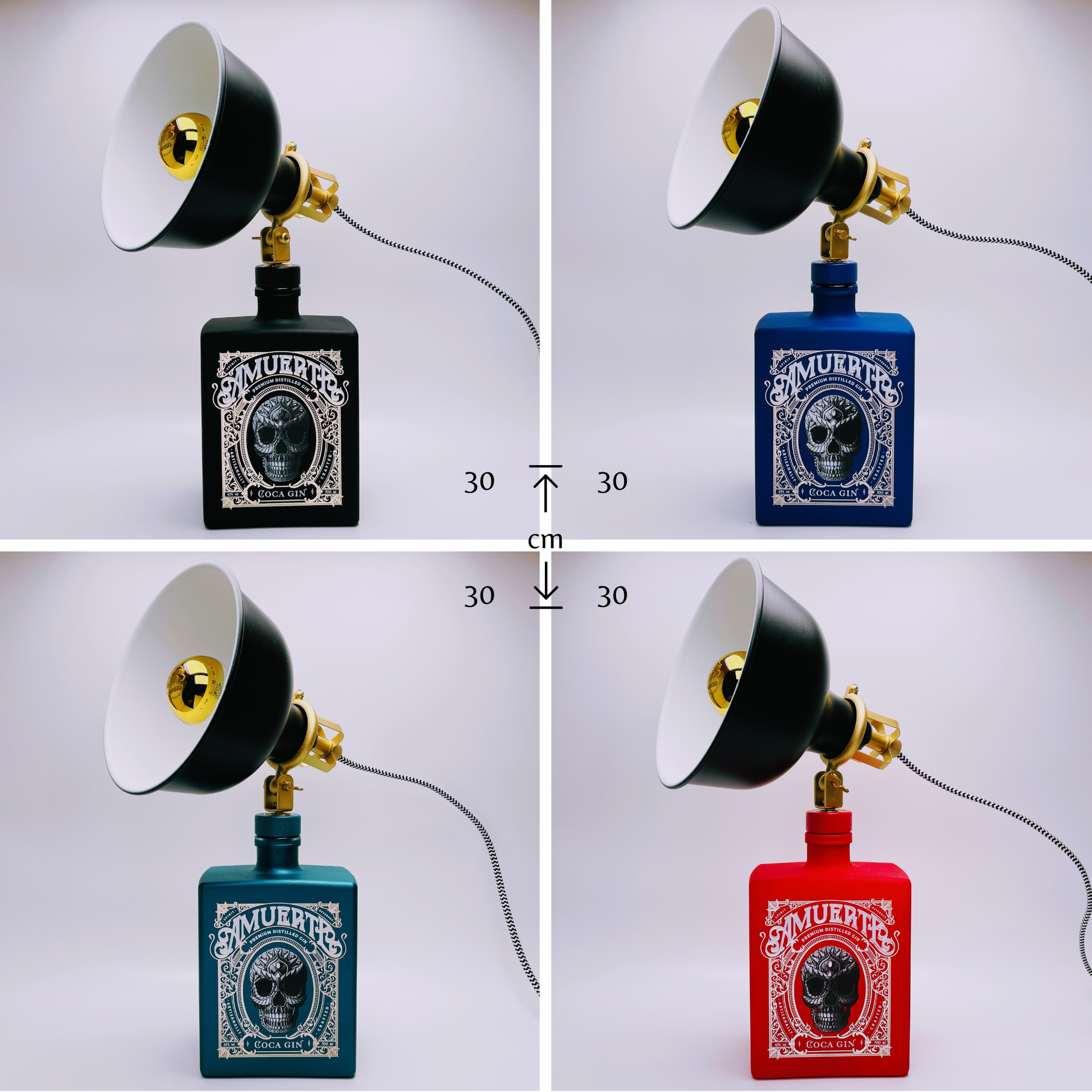 Gin Vintage-Lampen | Handgemachte nachhaltige Tischlampe aus Gin Flaschen | Einzigartige Geschenkidee | Deko-Licht | Upcycling Leuchten - BIERZEUG