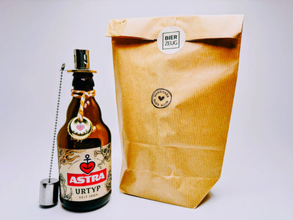 Astra-Öllampe ”Hamburger Nachtlicht” aus Astra Bier-Flaschen | Handgemachte Upcycling Gartenfackel | Geschenk für Hamburg & St. Pauli Fans