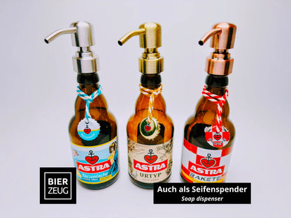 Astra-Öllampe ”Hamburger Nachtlicht” aus Astra Bier-Flaschen | Handgemachte Upcycling Gartenfackel | Geschenk für Hamburg & St. Pauli Fans