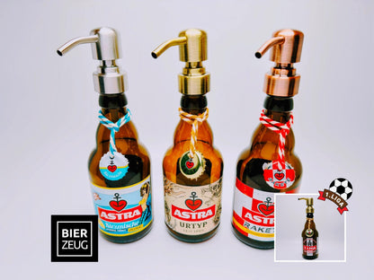 Astra-Seifenspender ”Kiezbrise” | Handgemacht aus Astra Bierflaschen | Nachfüllbar & Nachhaltig | Hamburg Fan Geschenk | Upcycling Deko Bad