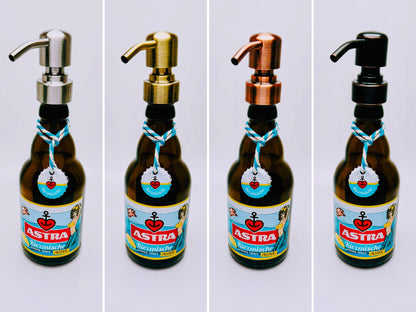 Astra-Seifenspender ”Kiezbrise” | Handgemacht aus Astra Bierflaschen | Nachfüllbar & Nachhaltig | Hamburg Fan Geschenk | Upcycling Deko Bad