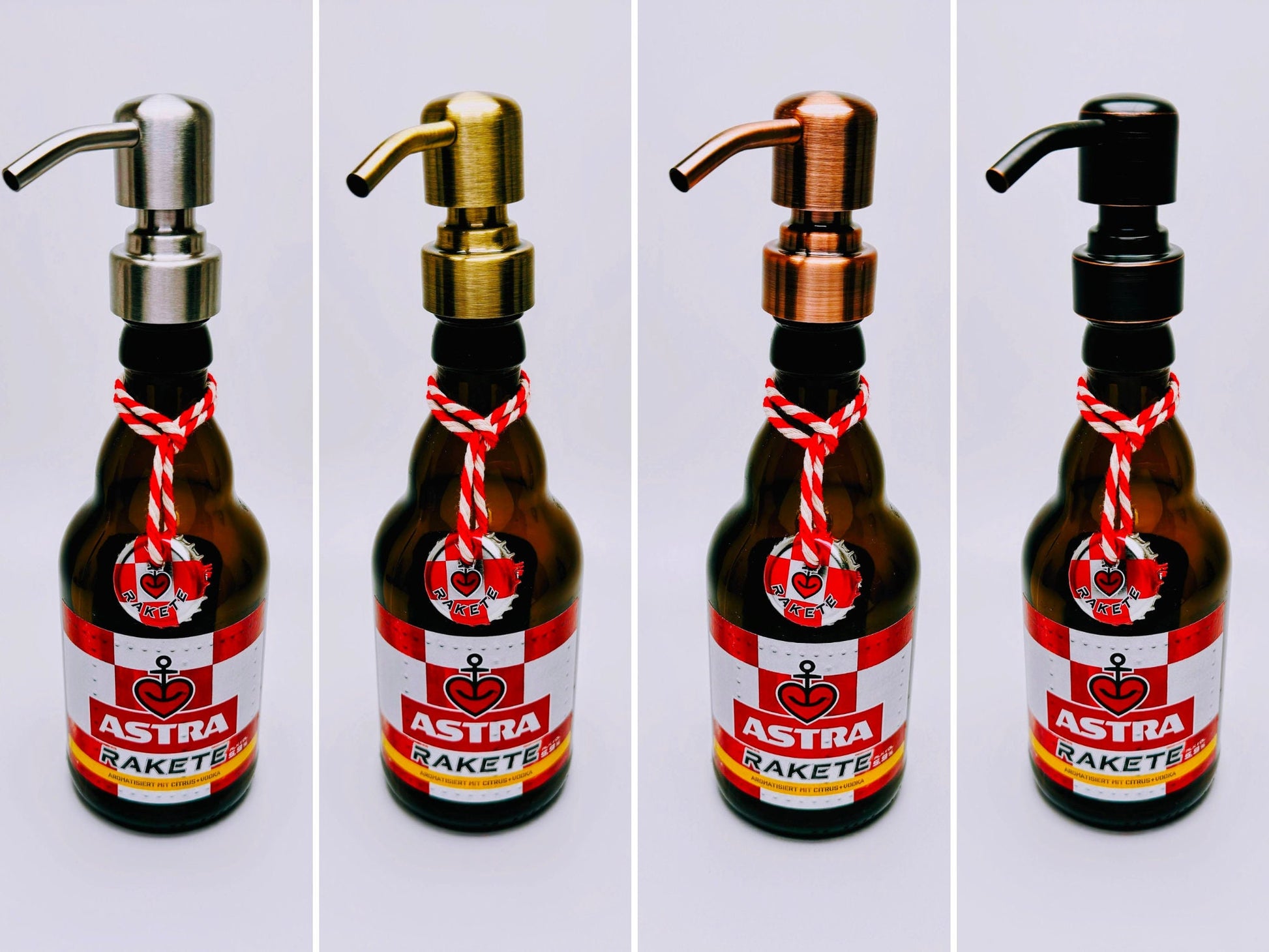 Astra-Seifenspender ”Kiezbrise” | Handgemacht aus Astra Bierflaschen | Nachfüllbar & Nachhaltig | Hamburg Fan Geschenk | Upcycling Deko Bad