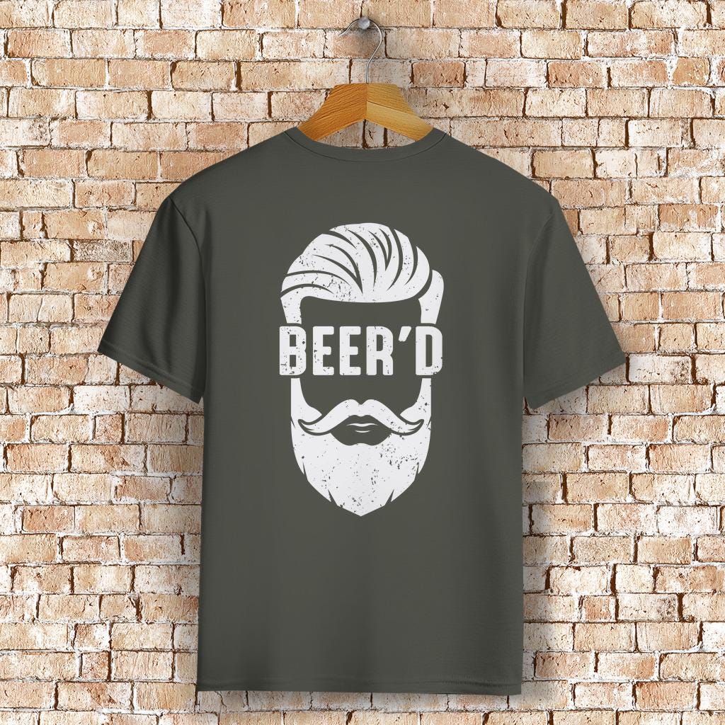 BEER'D T-Shirt mit Rückendruck – Bart trifft Bier - Für Craftbier und Bart-Fans mit Humor - 100% Bio-Baumwolle & Premium-Qualität