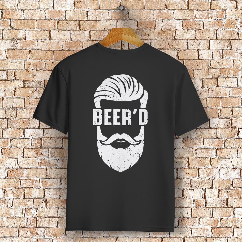 BEER'D T-Shirt mit Rückendruck – Bart trifft Bier - Für Craftbier und Bart-Fans mit Humor - 100% Bio-Baumwolle & Premium-Qualität