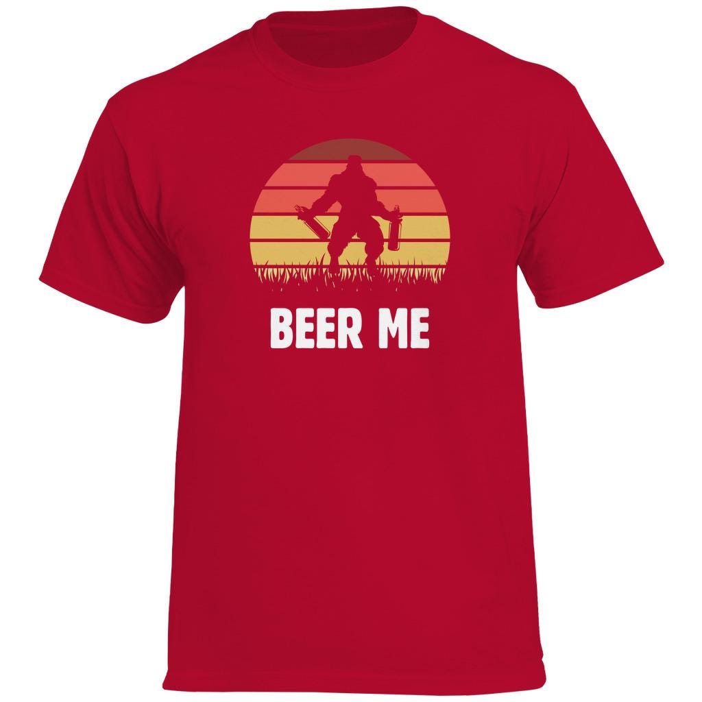 BEER ME T-Shirt mit Bigfoot-Motiv – Lustiges Bier-Shirt für Craftbier-Fans - 100% Baumwolle
