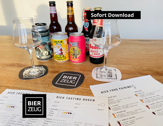 Beer evaluation form (DE+EN) - Incl. 100+ food pairing tips for 32 beer styles - Rate beer tasting - For all types of beer - Download (PDF)
