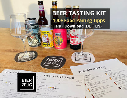 Bierbewertungsbogen (DE+EN) | 100+ Food-Pairing-Tipps zu 32 Bier-Stilen | Bier-Tasting für alle Biersorten | Download als PDF