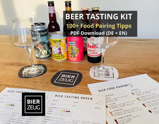 Bierbewertungsbogen (DE+EN) | 100+ Food-Pairing-Tipps zu 32 Bier-Stilen | Bier-Tasting für alle Biersorten | Download als PDF
