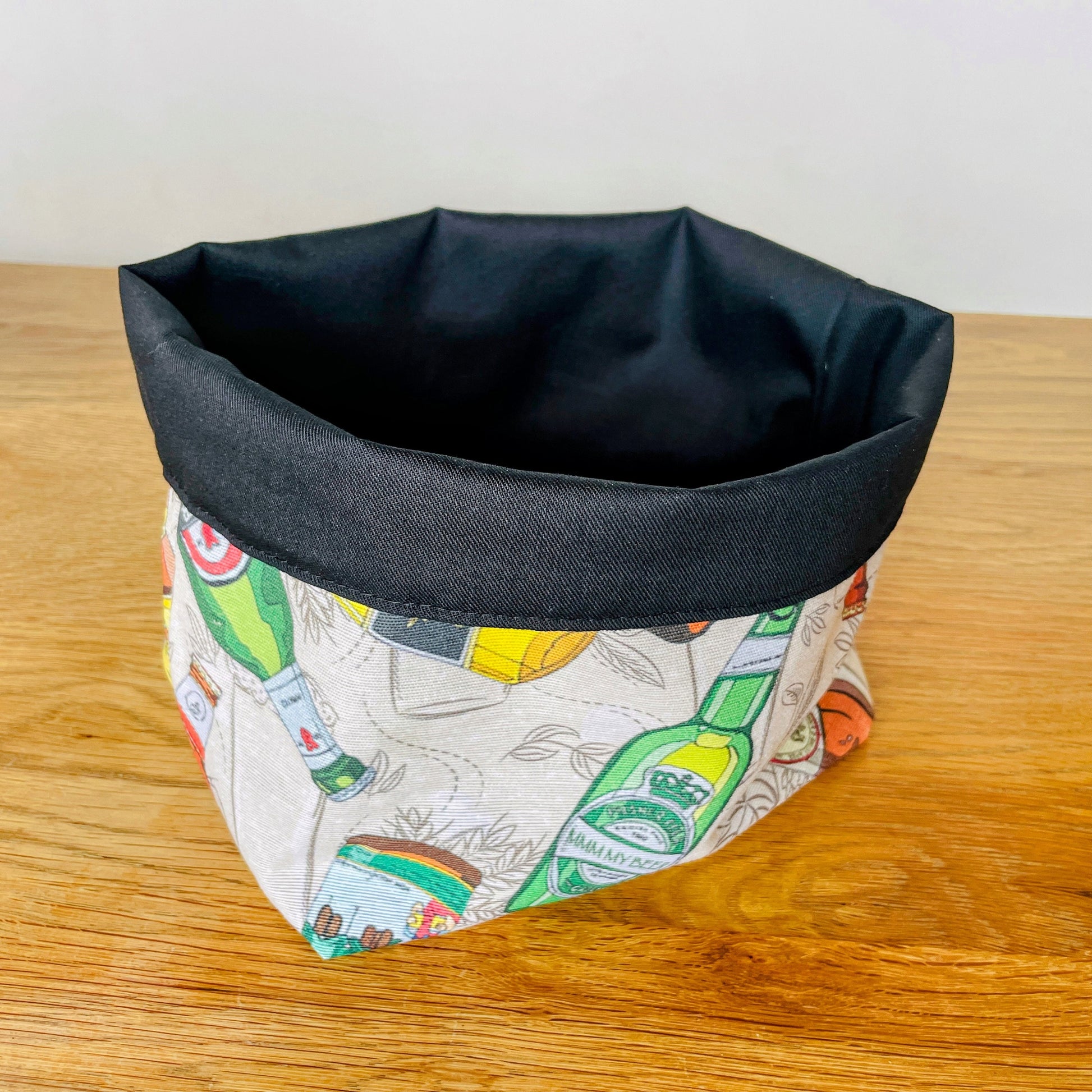 Brotkorb Bier-Motiv | Brotbeutel mit Bier-Flaschen-Design | Brötchentasche aus Stoff | Handgefertigt