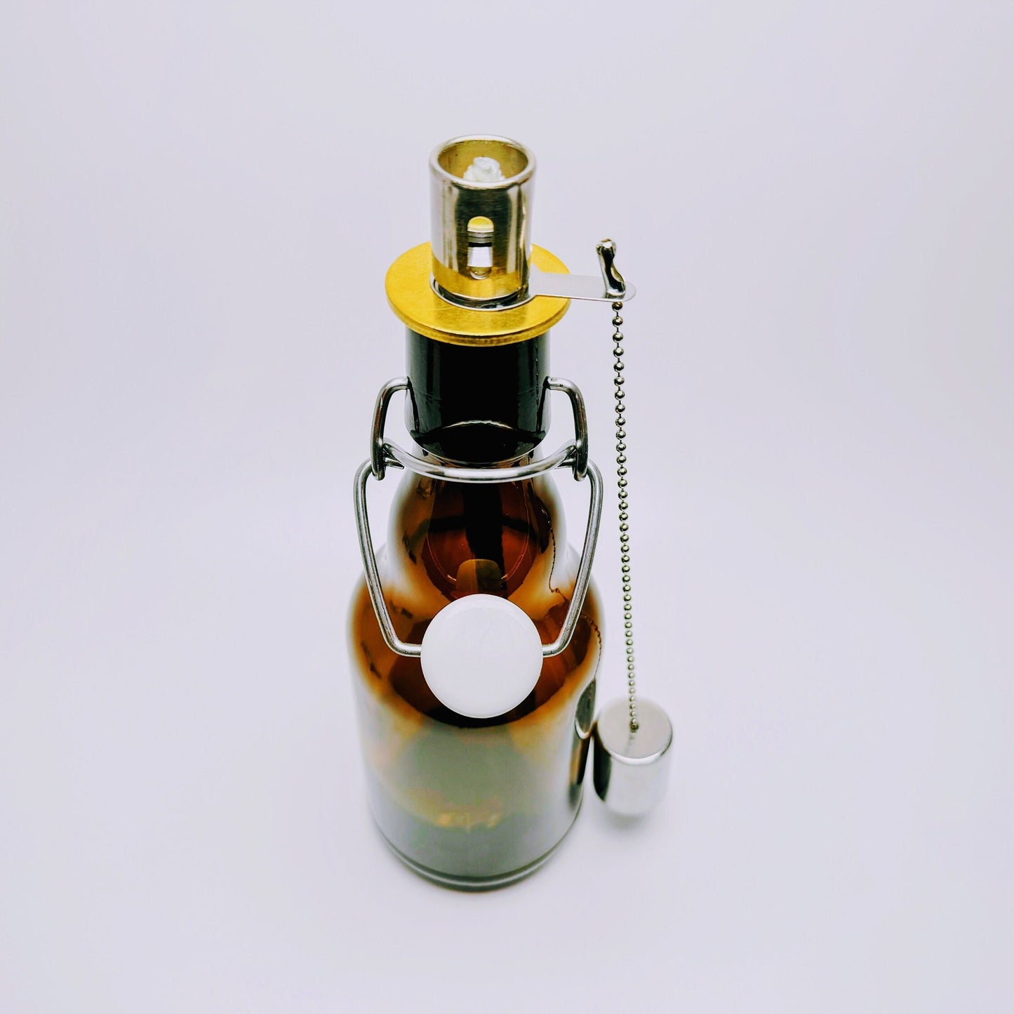 Bügelflaschen-Öllampe “Bügel Burner“ | Handgemachte Öllampe aus Bierflaschen | Ideal für Garten & Balkon | Perfektes Bierliebhaber Geschenk