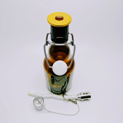 Bügelflaschen-Öllampe “Bügel Burner“ | Handgemachte Öllampe aus Bierflaschen | Ideal für Garten & Balkon | Perfektes Bierliebhaber Geschenk