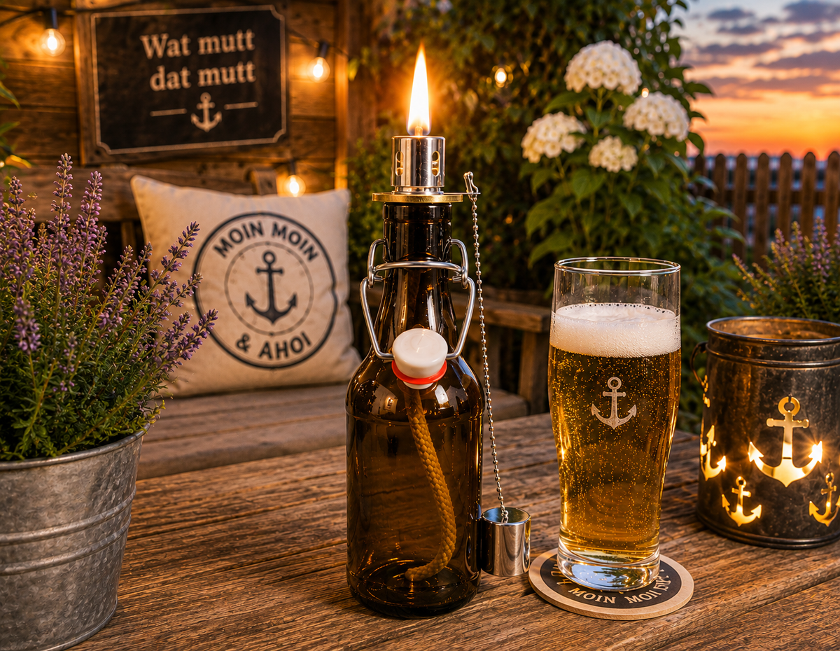Bügelflaschen Seifenspender “Bügel Brause“ | Nachfüllbar & Handgemacht | Upcycling Geschenk für Flensburg Fans | Ideal für Bierliebhaber
