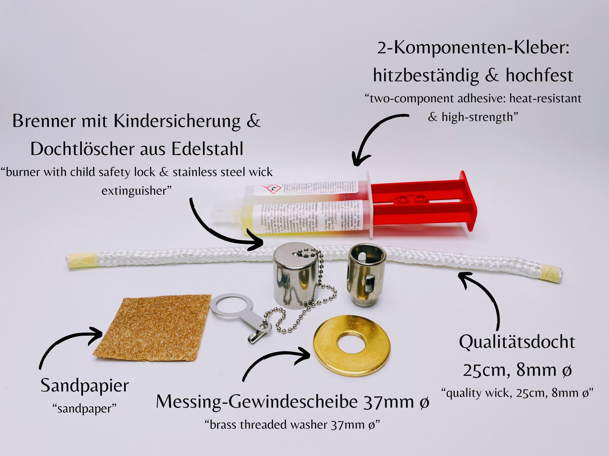 DIY Öllampen-Bausatz für Flaschen-Upcycling | Komplettset mit Kleber & Anleitung | Verwandle deine Lieblings-Flaschen in Öllampen | Für Bier, Gin, Whisky, Rum Flaschen etc