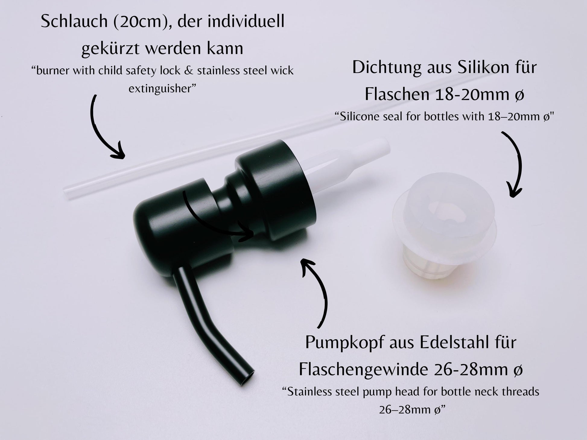 DIY Seifenspender-Bausatz für Flaschen-Upcycling | Edelstahl Pumpspender | Verwandle deine Lieblings-Flaschen in Seifenspender
