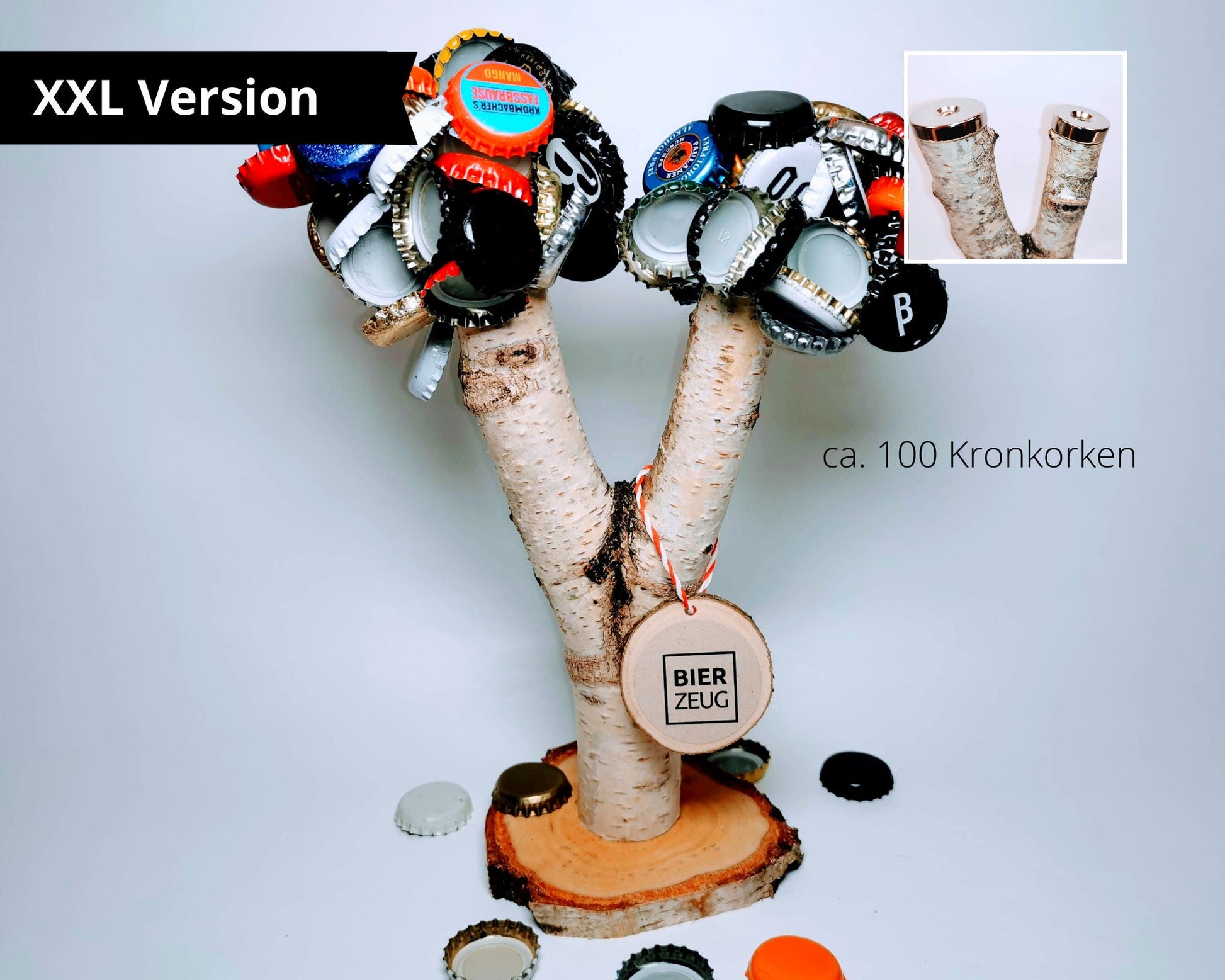 Dat BIERkebäumche | Dein magnetischer Kronkorken-Baum aus Köln | Handgemacht | Hält 100+ Kronkorken | Perfektes Trink- und Party-Spiel
