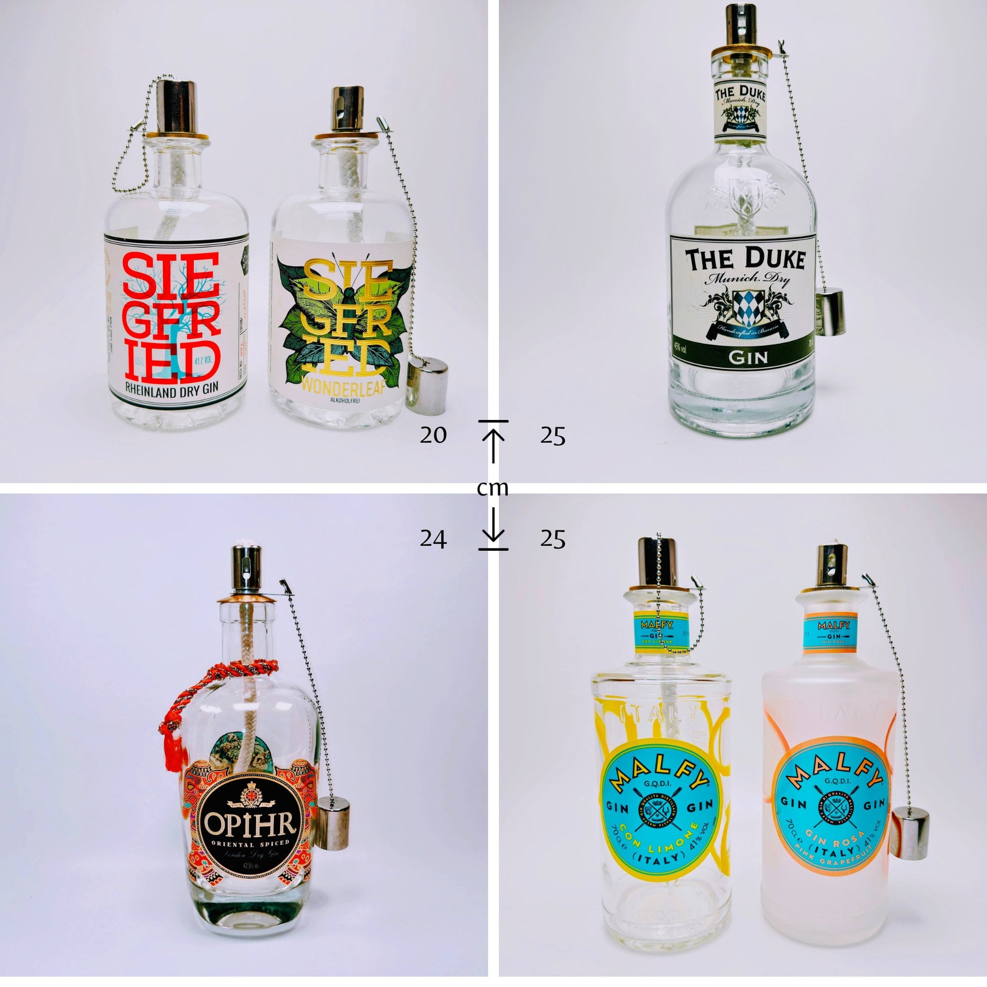 Gin Öllampe – Handgemachte Upcycling-Lampe aus Ginflasche | Windlicht für Balkon & Garten | Geschenk für Gin-Liebhaber | Outdoor Deko