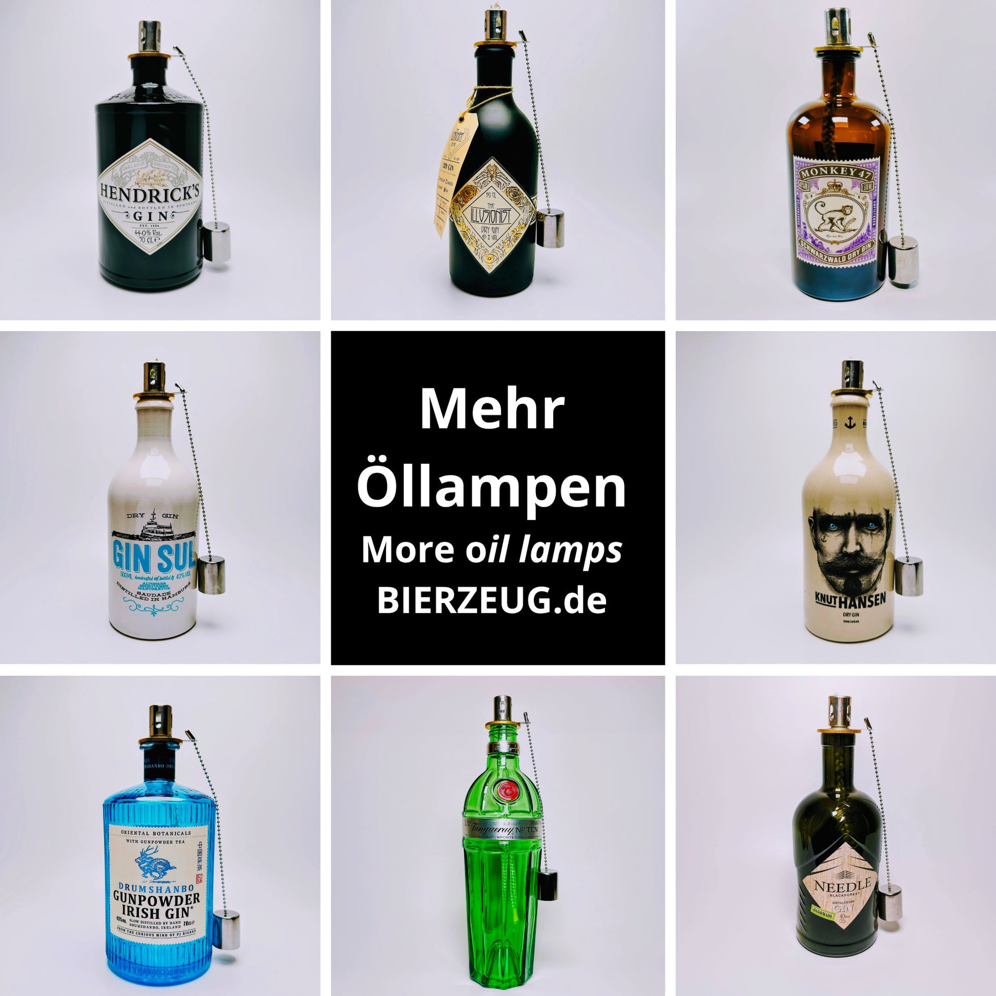 Gin Öllampe “Elephant“ | Handgemachte Öllampe aus Elephant Gin Flaschen | Upcycling | Handgemacht | Individuell | Geschenk | Deko | H:20cm