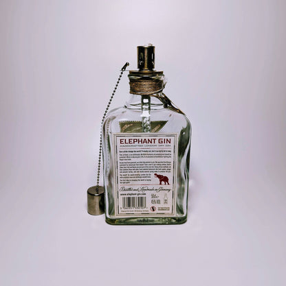 Gin Öllampe “Elephant“ | Handgemachte Öllampe aus Elephant Gin Flaschen | Upcycling | Handgemacht | Individuell | Geschenk | Deko | H:20cm