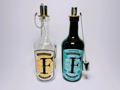 Gin Öllampe “Ferdinand“ | Handgemachte Öllampe aus Ferdinand Gin Flaschen | Upcycling | Handgemacht | Individuell | Geschenk | Deko | H:25cm