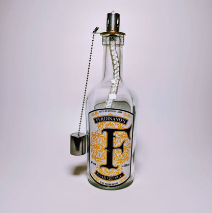 Gin Öllampe “Ferdinand“ | Handgemachte Öllampe aus Ferdinand Gin Flaschen | Upcycling | Handgemacht | Individuell | Geschenk | Deko | H:25cm