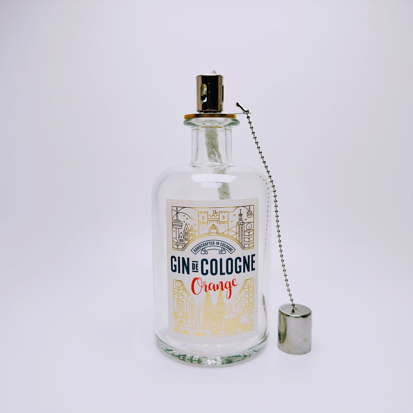 Gin Öllampe “Gin de Cologne“ | Handgemachte Öllampe aus Gin de Cologne Flaschen | Upcycling | Handgefertigt | Individuell | Geschenk | Deko