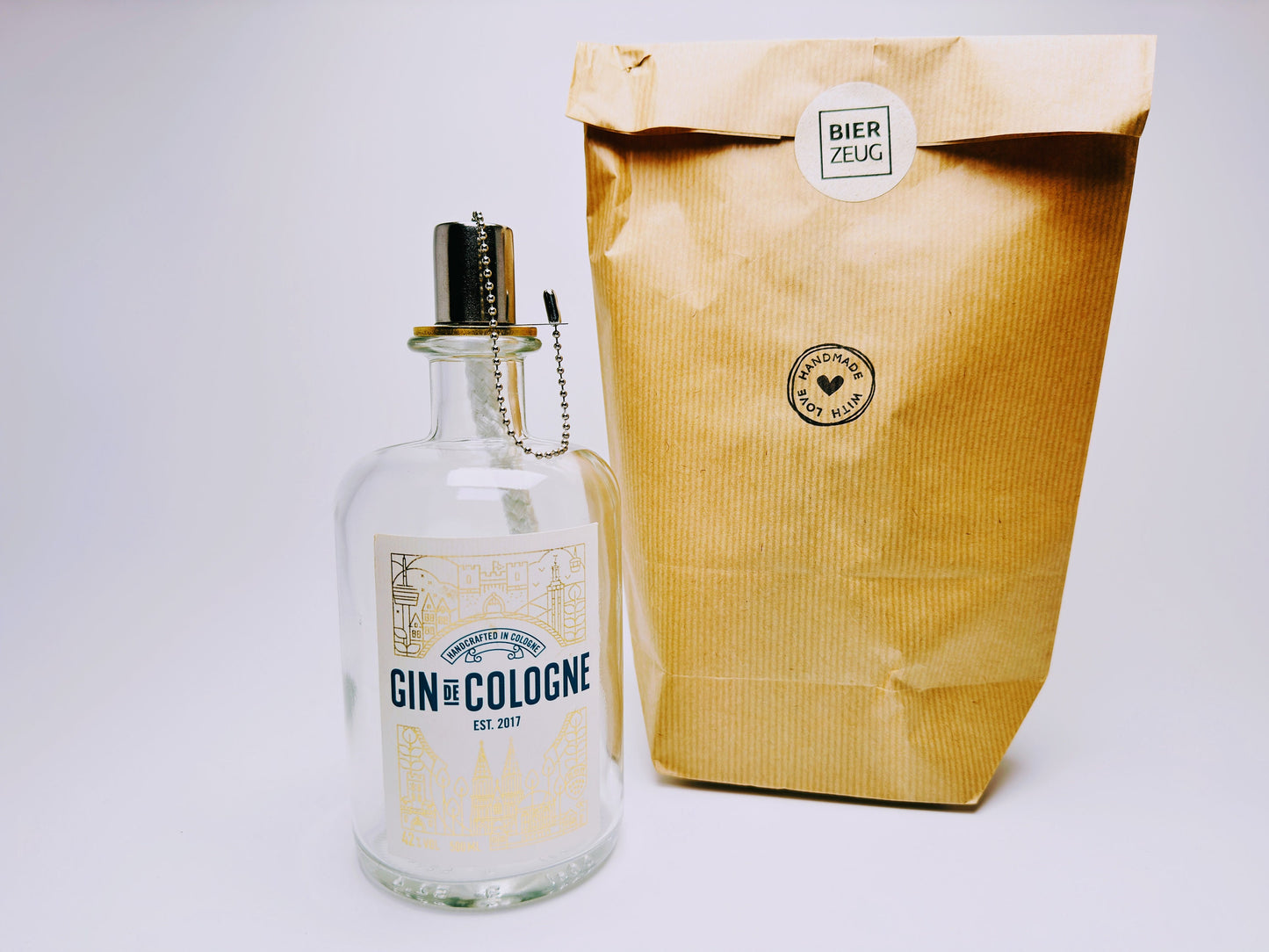 Gin Öllampe “Gin de Cologne“ | Handgemachte Öllampe aus Gin de Cologne Flaschen | Upcycling | Handgefertigt | Individuell | Geschenk | Deko