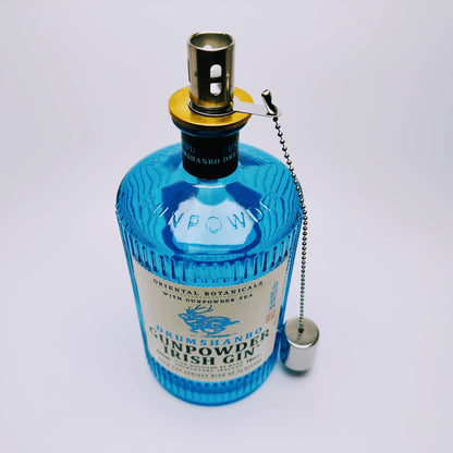 Gin Öllampe “Gunpowder“ | Handgemachte Öllampe aus Gunpowder Gin Flaschen | Upcycling | Handgefertigt | Individuell | Geschenk | Deko | H:20