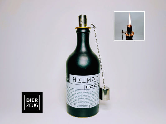 Gin Öllampe “Heimat“ | Handgemachte Öllampe aus Heimat Gin Flaschen | Upcycling | Handgemacht | Individuell | Geschenk | Deko Balkon Garten