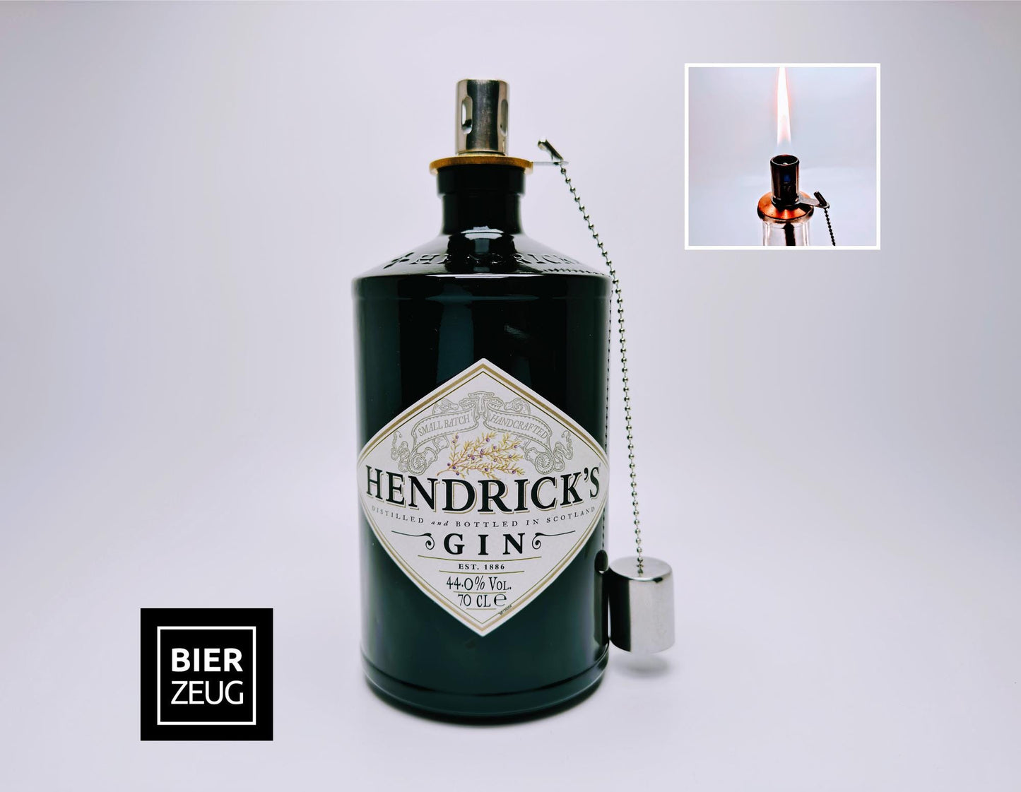 Gin Öllampe “Hendricks“ | Handgefertigte Öllampe aus Hendricks Gin Flaschen | Upcycling Deko | Einzigartiges Geschenk für Gin-Liebhaber