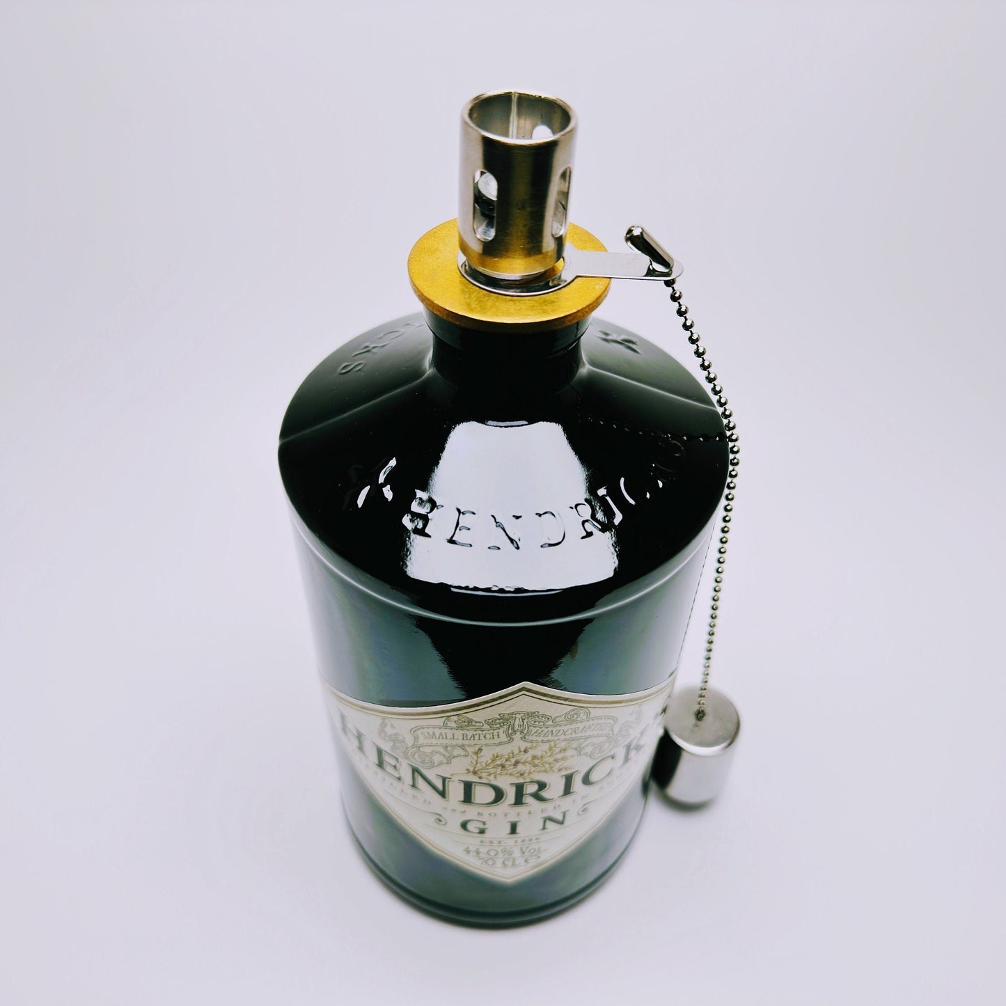 Gin Öllampe “Hendricks“ | Handgefertigte Öllampe aus Hendricks Gin Flaschen | Upcycling Deko | Einzigartiges Geschenk für Gin-Liebhaber