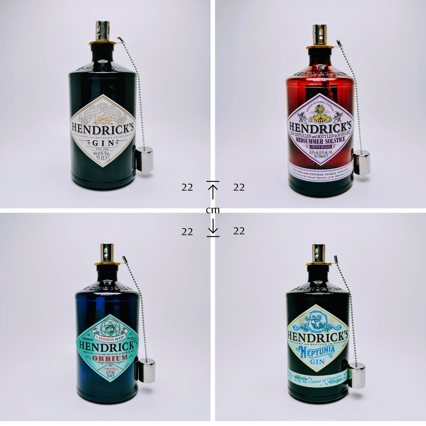 Gin Öllampe “Hendricks“ | Handgefertigte Öllampe aus Hendricks Gin Flaschen | Upcycling Deko | Einzigartiges Geschenk für Gin-Liebhaber