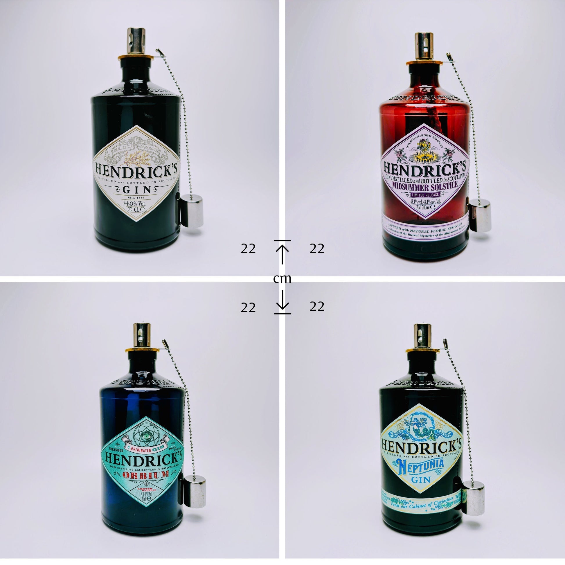 Gin Öllampe “Hendricks“ | Handgefertigte Öllampe aus Hendricks Gin Flaschen | Upcycling Deko | Einzigartiges Geschenk für Gin-Liebhaber
