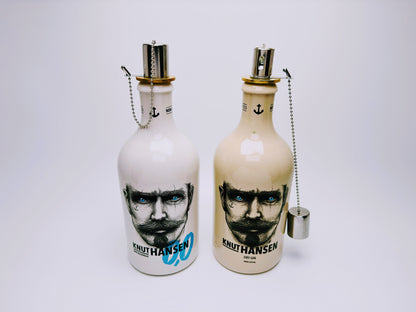Gin Öllampe “Knut Hansen“ | Handgemachte Öllampe aus Knut Hansen Flaschen | Upcycling | Handgefertigt | Individuell | Geschenk | Deko