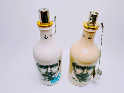 Gin Öllampe “Knut Hansen“ | Handgemachte Öllampe aus Knut Hansen Flaschen | Upcycling | Handgefertigt | Individuell | Geschenk | Deko