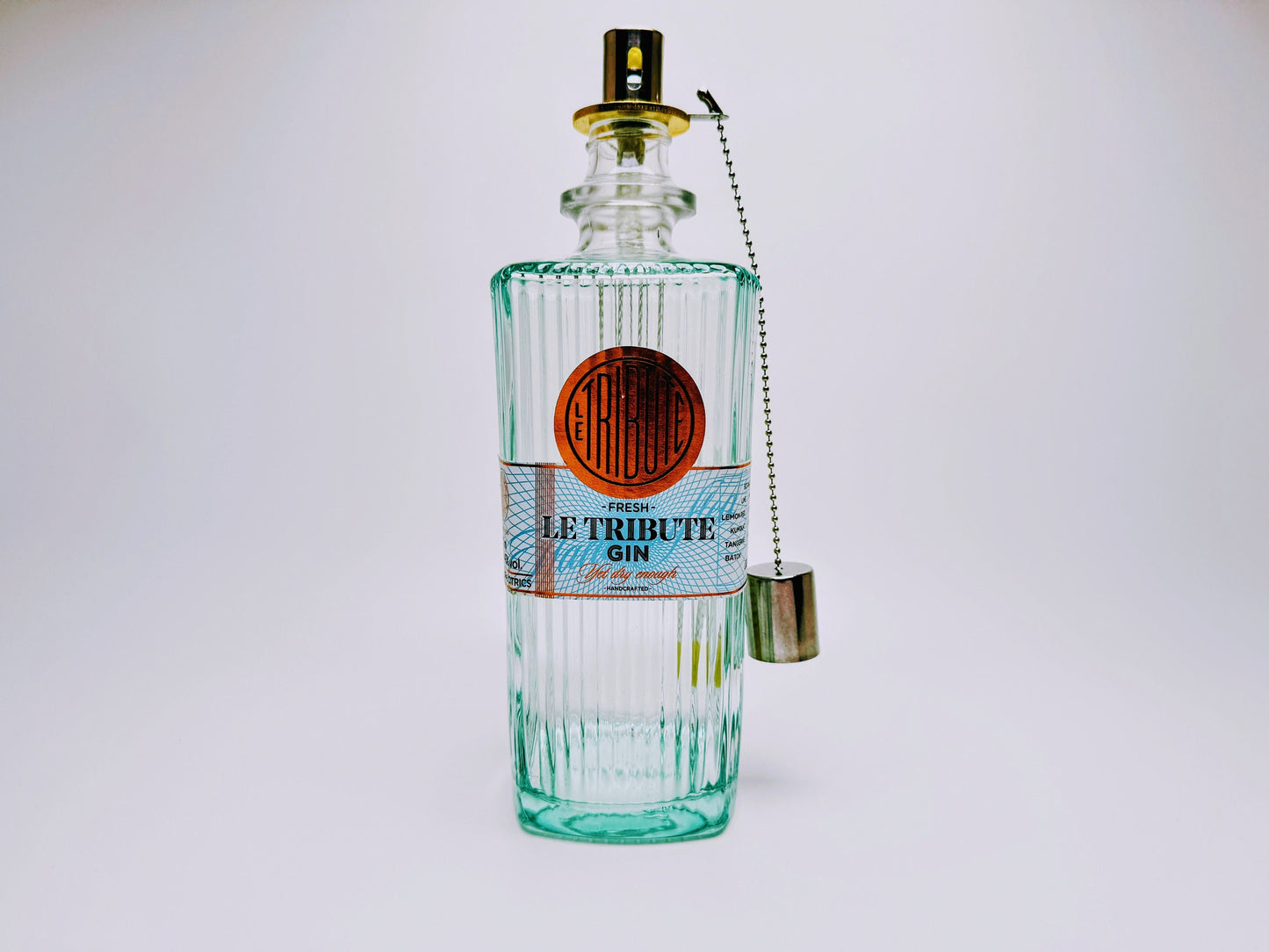 Gin Öllampe “Le Tribute“ | Handgemachte Öllampe aus Le Tribute Gin Flaschen | Upcycling | Handgefertigt | Individuell | Geschenk | Deko