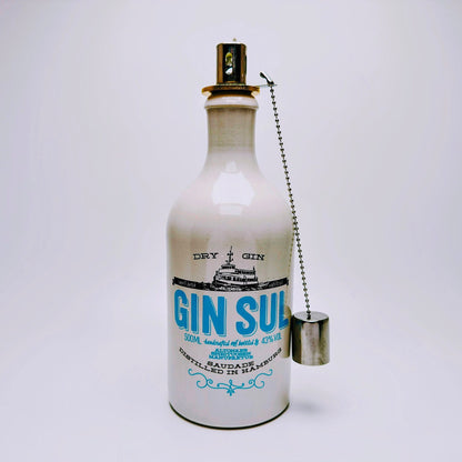 Gin Öllampe “Sul“ | Handgemachte Öllampe aus Gin Sul Flaschen | Upcycling | Handgefertigt | Individuell | Geschenk | Hamburg | Deko | H:24cm
