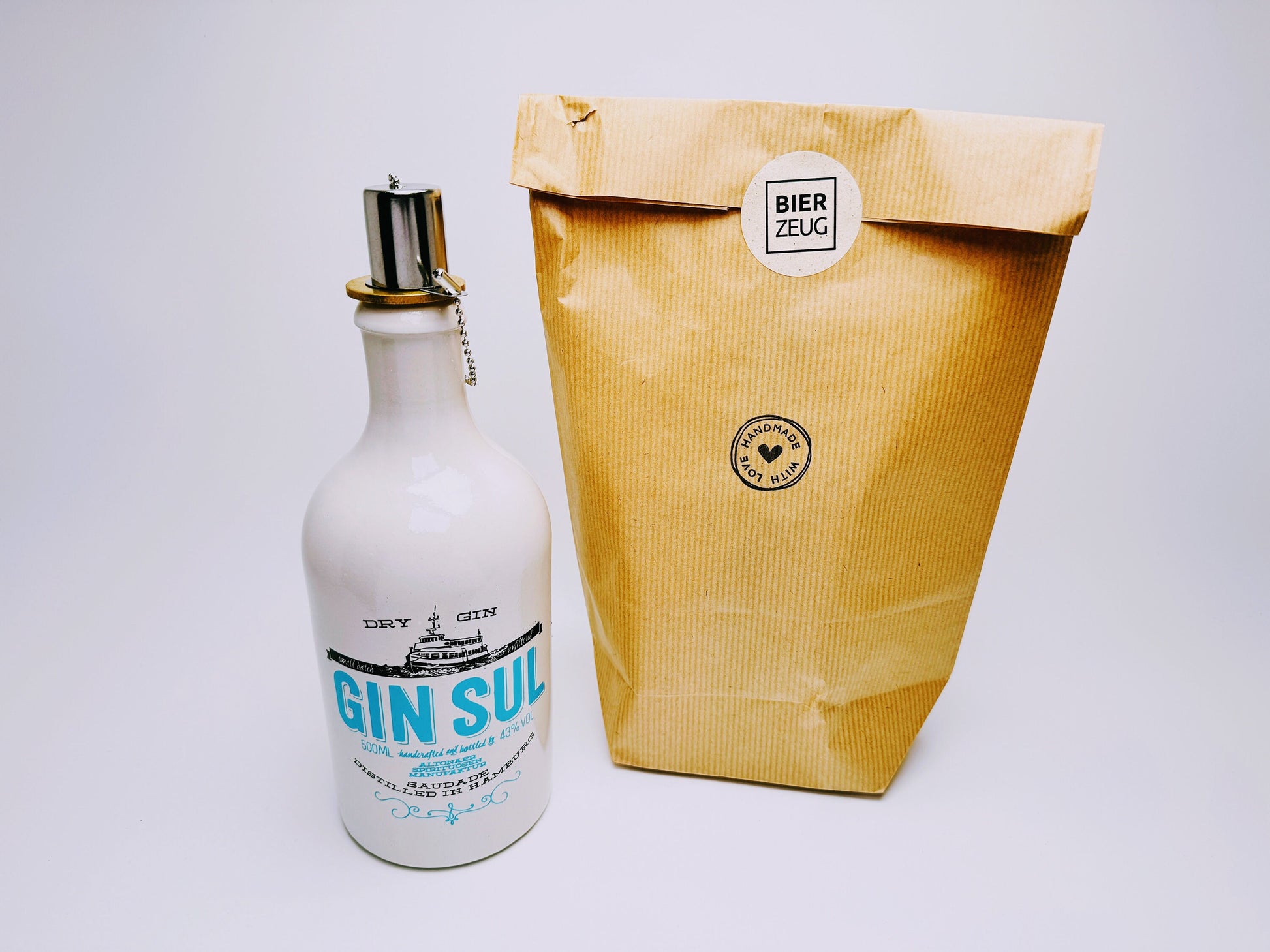 Gin Öllampe “Sul“ | Handgemachte Öllampe aus Gin Sul Flaschen | Upcycling | Handgefertigt | Individuell | Geschenk | Hamburg | Deko | H:24cm