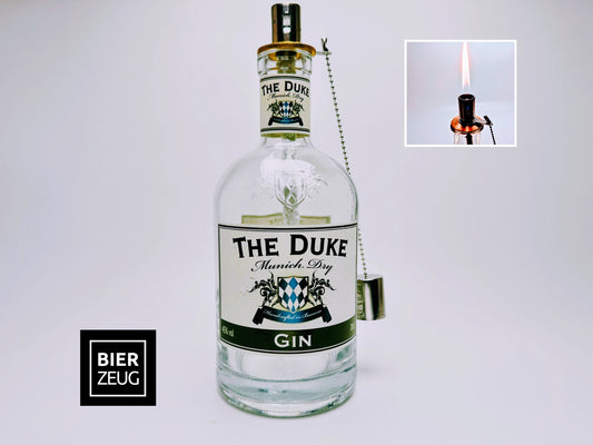 Gin Öllampe “The Duke“ | Handgemachte Öllampe aus The Duke Gin Flaschen | Upcycling | Handgemacht | Individuell | Geschenk | Deko | H:25cm