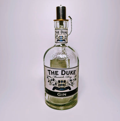 Gin Öllampe “The Duke“ | Handgemachte Öllampe aus The Duke Gin Flaschen | Upcycling | Handgemacht | Individuell | Geschenk | Deko | H:25cm
